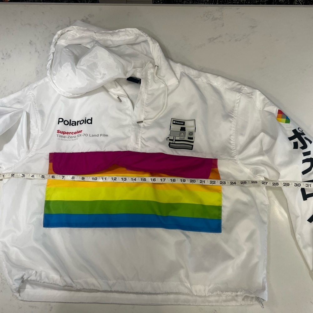 Polaroid White Jacket with Rainbow Accents - Picture 8 of 16